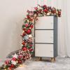 WRYSQBHJYB 6.5 FT Christmas Garland, Christmas Garland for Mantle, PE Spray White Mixed Rattan with Light, Christmas Decorations for Stairs Fireplace, Window, Wall view 1