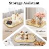 Gold Serving Tray Clear Glass Decorative Tray Organizer for Home Fruits Drinks Makeup Mirror Tray Modern Stylish Design Lightweight Durable Rustproof Ideal for Living Room Bedroom Storage view 3