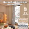 AUCRISE Insulated Cotton Curtains for Winter, 99.9% Blackout Heavy Thermal Curtains, Soundproof Window Curtain, 96 Inches Length 2 Panels Set, Extra Wide, Plush, Drapes for Living Room, Bedroom view 2