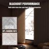 AUCRISE Insulated Cotton Curtains for Winter, 99.9% Blackout Heavy Thermal Curtains, Soundproof Window Curtain, 96 Inches Length 2 Panels Set, Extra Wide, Plush, Drapes for Living Room, Bedroom view 4