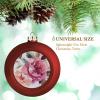 4PCS Flowerand Rose Printed Red Christmas Ball Christmas Tree Ornament Hanging Balls Ornaments for Xmas Trees Birthday Wedding Party Decorations New Year view 3