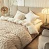 Thickened Super Soft Insulation Hibiscus Winter Quilt,Hibiscus Double Fabrics,Breathable Warmth Fluffy Plush Double Sided Velvet Blanket for Cold Weather(Khaki,220x240cm/86.6x94.5in(5kg)) view 3