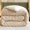 Thickened Super Soft Insulation Hibiscus Winter Quilt,Hibiscus Double Fabrics,Breathable Warmth Fluffy Plush Double Sided Velvet Blanket for Cold Weather(Khaki,220x240cm/86.6x94.5in(5kg)) view 4