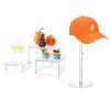 SHUNKAIZS 1 Pack 8"-16" Adjustable Height Acrylic Hat Stand and 3 Pcs Cube Acrylic Risers Display Box view 1