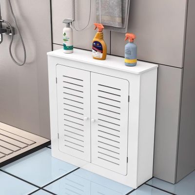 DSEWTEZXI Modern Breathable Radiator Covers, MDF White Radiator Covers, Heater Decoration Covers for radiators, Radiator Cabinet Shelf with Storage Platform, steam Radiator Covers with 2 Doors.
