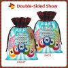 UIANG Music,Christmas Candy Bags with Drawstring,Notes and Clef Sheet Play Writing Print,Trick or Treating Bags, Halloween Goodie Bags for Kids Halloween Party Favors Supplies,Black White - S view 2
