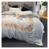 Luxury Embroidery bedlinen Black Bedding Set King Queen Size Bed Linen Egyptian Cotton Duvet Cover Bed Sheet Set Pillowcases,Bed view 4