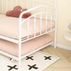 Twin Daybed with Trundle,Metal Sofa Bed Set,Rollaway Daybed Couch Bed Frame for Bedroom Living Room Guest Room White view 2
