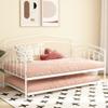 Twin Daybed with Trundle,Metal Sofa Bed Set,Rollaway Daybed Couch Bed Frame for Bedroom Living Room Guest Room White view 3