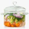 4L Glass Cooking Pot with Heart-shaped Lid, 4.2Qt/4000ml, Glass Potpourri Pot, High Thermal Conductivity Reduces Energy Use, Dishwasher Oven Gas Electric Stove Safe,for Potpourri,Soups,Pasta view 1