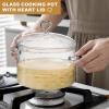 4L Glass Cooking Pot with Heart-shaped Lid, 4.2Qt/4000ml, Glass Potpourri Pot, High Thermal Conductivity Reduces Energy Use, Dishwasher Oven Gas Electric Stove Safe,for Potpourri,Soups,Pasta view 3
