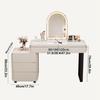 SFJATTA Vanity Desk with Mirror and led Lights Wooden Makeup Desk with Cushioned Stool Wooden Makeup Desk for Bedroom Dressing Room for Bedroom Girl Women(Light Grey,80cm/31.5in) view 2