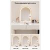 SFJATTA Vanity Desk with Mirror and led Lights Wooden Makeup Desk with Cushioned Stool Wooden Makeup Desk for Bedroom Dressing Room for Bedroom Girl Women(Light Grey,80cm/31.5in) view 3