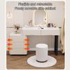 SFJATTA Vanity Desk with Mirror and led Lights Wooden Makeup Desk with Cushioned Stool Wooden Makeup Desk for Bedroom Dressing Room for Bedroom Girl Women(Light Grey,80cm/31.5in) view 4