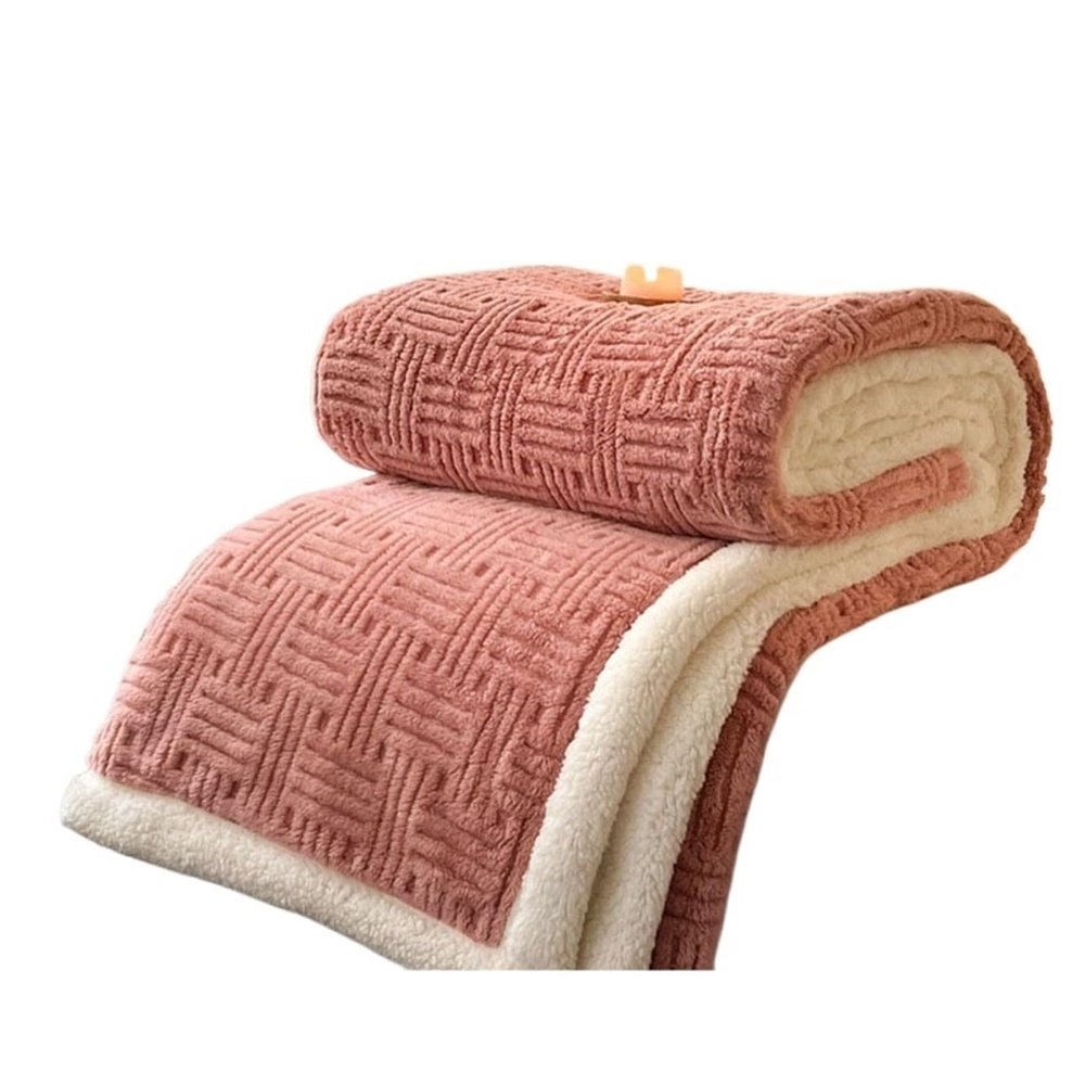 Throw Blanket,Super Soft Cozy Blankets,Thick and Warm Blanket for Winter,for Women,Bed,Sofa,Chair,Camping and Travel(Peach Pink,100X150cm/39X59IN)