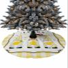 Christmas Tree Skirt,Farm Pastoral Dwarf Lemon Leaves Xmas Tree Skirts Ornaments for New Year Holiday Party Decor,White Yellow Buffalo Checker Christmas Tree Mat view 1