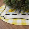 Christmas Tree Skirt,Farm Pastoral Dwarf Lemon Leaves Xmas Tree Skirts Ornaments for New Year Holiday Party Decor,White Yellow Buffalo Checker Christmas Tree Mat view 2