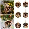 Acrylic Christmas Decoration Pendant Christmas Holiday Pendant Indoor and Outdoor Christmas Party Supplies Scene Retro Decoration Christmas Tree Pendant (Blue, One Size) view 2
