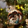 Acrylic Christmas Decoration Pendant Christmas Holiday Pendant Indoor and Outdoor Christmas Party Supplies Scene Retro Decoration Christmas Tree Pendant (Blue, One Size) view 3