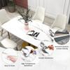 71" Modern Dining Table for 6, Luxury White Kitchen Table, Large Stainless Steel Base Dining Room Table view 3