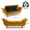 PEIHONGET Storage Bench for Bedroom, 65" Velvet End of Bed Bench Button-Tufted Upholstered Storage Ottoman Armed Long Bench Solid Wood Legs 2 Pillows for Entryway Living Room Dining Room (Brown) view 2