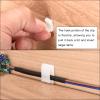 MECCANIXITY 100pcs Adhesive Cable Clips White Cord Clip Wire Holder Organizer Wall Cord Management Cable Organization for Office Desk Wall Cable Bundles view 4