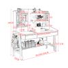 Yadlan Study Desk with Drawers On Both Sides, Height Adjustable and 0-60 Tilted Desktop Kid Desk, Childrens Desk with Bookshelf for 5-12 Year Old, Writing Desk for Small Spaces Wood Color 100cm view 2