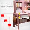 Yadlan Study Desk with Drawers On Both Sides, Height Adjustable and 0-60 Tilted Desktop Kid Desk, Childrens Desk with Bookshelf for 5-12 Year Old, Writing Desk for Small Spaces Wood Color 100cm view 4