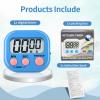 24 Pack Digital Kitchen Timer Magnetic Digital Timer with Big Display Loud Ring Cooking Timers for Kitchen Electronic Timer for Cooking, Bathing, Gym, Break Time, Classroom(6 Color) view 3