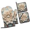 500 High Temperature Resistant Baking Gloves Pot Holders, Shellac Gloves Pot Cover Holders 4-Piece Set, BBQ Party Cooking Oven view 2