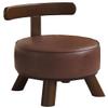 CORGLI Low Stool with Backrest, Leather Rotatable Design Footstool and Ottomans, Comfortable Sitting Experience, Ideal for Living Room, Bedroom,Brown view 1