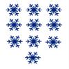 10 Mini Snowflake Iron On Decals, Mini Bulk 1x1 inch Vinyl Snowflakes Patches, Winter Christmas Applique DIY Crafts (Blue) view 1