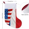 America Flag and France French Flag Theme Christmas Stocking,16.5" Holiday Stockings Santa Decorations for Christmas Xmas Tree Fireplace Family Decor Gifts view 2