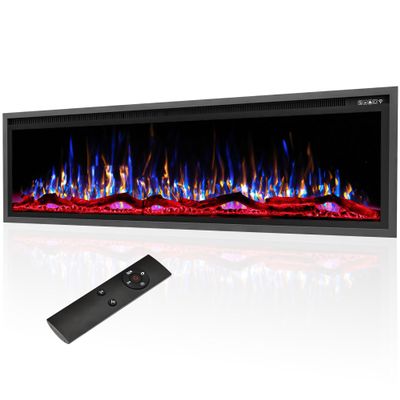 72" Electric Fireplace Recessed Linear
