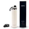 Auryu Oat 24oz Insulated Water Bottle, Triple-Walled Stainless Steel Thermos, Leak Proof Wide Mouth Flask with Bonus Spout Lid, BPA-Free for Gym, Travel, Sports, Hot & Cold Drinks view 2