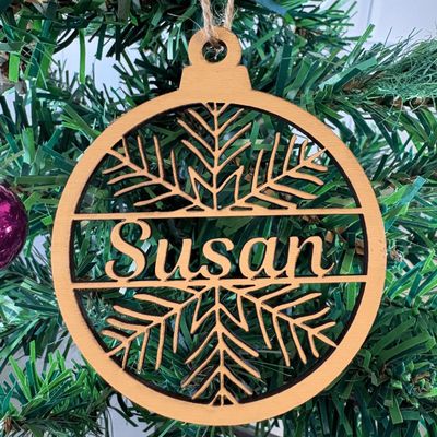 BeNiralu Personalized Name Ornament With Initials - Fast & Free Customization - Personalized Design Name Ornaments For Christmas Tree - Special Christmas Ornaments Gifts (Design 1)