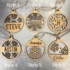 BeNiralu Personalized Name Ornament With Initials - Fast & Free Customization - Personalized Design Name Ornaments For Christmas Tree - Special Christmas Ornaments Gifts (Design 1) view 2