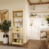 Palace Imports 100% Solid Wood 2-Drawer Pantry w/ 2 Glass Doors, Yellow, 32" w x 71.5" h, Renewable Eco-Friendly Pine, Made in Brazil view 1