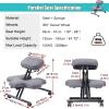 HDYZJQ Kneeling Desk Chair Adjustable Height with Wheels, Ergonomic Posture Chair for Office Home and Yoga Enthusiasts, Meditation Fanatics, No Back Criss Cross Chair, Gray view 2