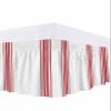 Bed Skirt Red Ticking Vertically Stripe Bed Skirt 18 Inch Drop Simple Style White Elastic Wrap Around Bed Skirt Dust Ruffle for Cal King Size Bed view 1