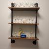 Lonmrrton Wall Mounted Floating Shelves, Wine Glass Holder Kitchen Storage Rack, Wood Bookshelf Plant Flower Pot Stand Display Shelves for Living Room Bedroom Office(100x25x100cm) view 1