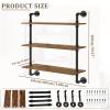 Lonmrrton Wall Mounted Floating Shelves, Wine Glass Holder Kitchen Storage Rack, Wood Bookshelf Plant Flower Pot Stand Display Shelves for Living Room Bedroom Office(100x25x100cm) view 2
