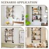 Lonmrrton Wall Mounted Floating Shelves, Wine Glass Holder Kitchen Storage Rack, Wood Bookshelf Plant Flower Pot Stand Display Shelves for Living Room Bedroom Office(100x25x100cm) view 4