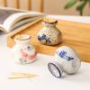 irodlspeb Toothpick Dispenser Retro Ceramic Toothpick Holder Cotton Swab Box Portable Creative Hydroponic Plant Jar Ornaments Storage Ornaments Toothpicks for Appetizers(F) view 4
