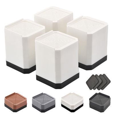 EclatBain Adjustable Bed Risers 3&4.3 Inch, 4000 lbs, 4 Pack White