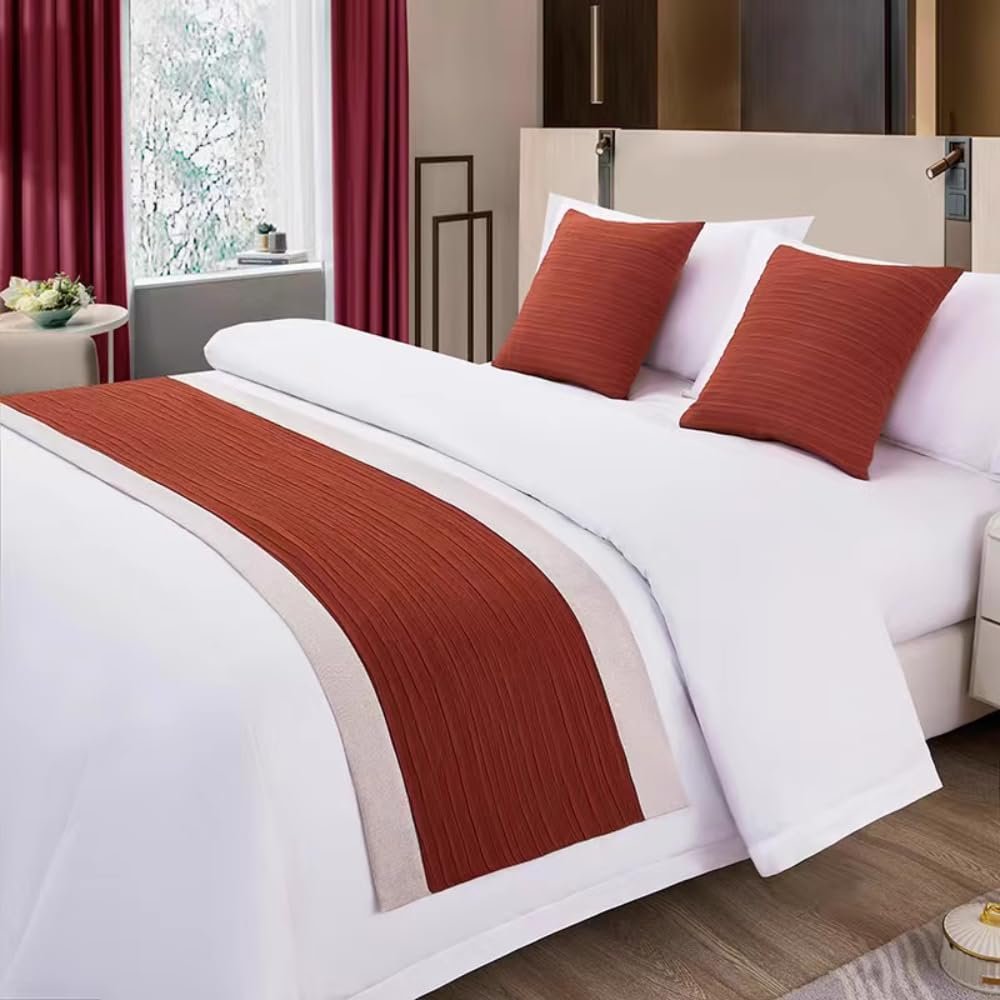 WMLTZFUS New Hotel Bed Runner Modern Simple Hotel Bed Scarf Light Luxury Double-Sided Bed Foot Blanket Hotel Decor Luxury Bed Throws for Foot of Bed