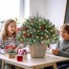 Lighted Artificial Christmas Urn Filler,Holiday Planter Filler,Tripod Stake and 60 LED Lights,Light Up Xmas Pine Trees with Cones,Holiday Planters Outdoor Light Up Planter Filler Holiday Home (C) view 3