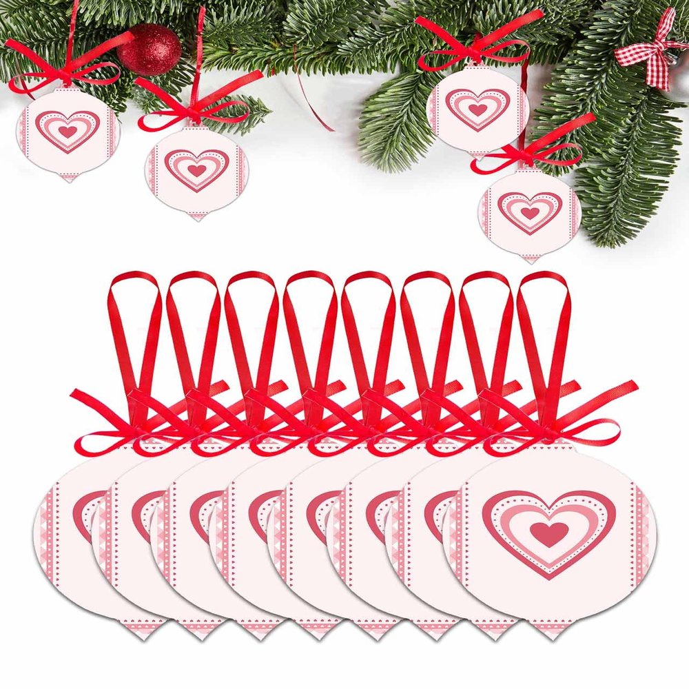 2024 Christmas Ornament Happy Valentine's Day Romantic Love Heart,Acrylic Hanging Accessories Christmas Tree Decoration for Party Holiday,Pink Hearts Lattice Leaf Shape Xmas Pendant 8 Pieces