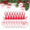 2024 Christmas Ornament Happy Valentine's Day Romantic Love Heart,Acrylic Hanging Accessories Christmas Tree Decoration for Party Holiday,Pink Hearts Lattice Leaf Shape Xmas Pendant 8 Pieces view 1