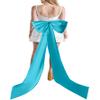 Ayervici Satin Double Knot Bow with Long Train Detachable Large Princess Ribbon Bow Bustle with Safety Pin for Wedding Formal Outfits Jade view 1